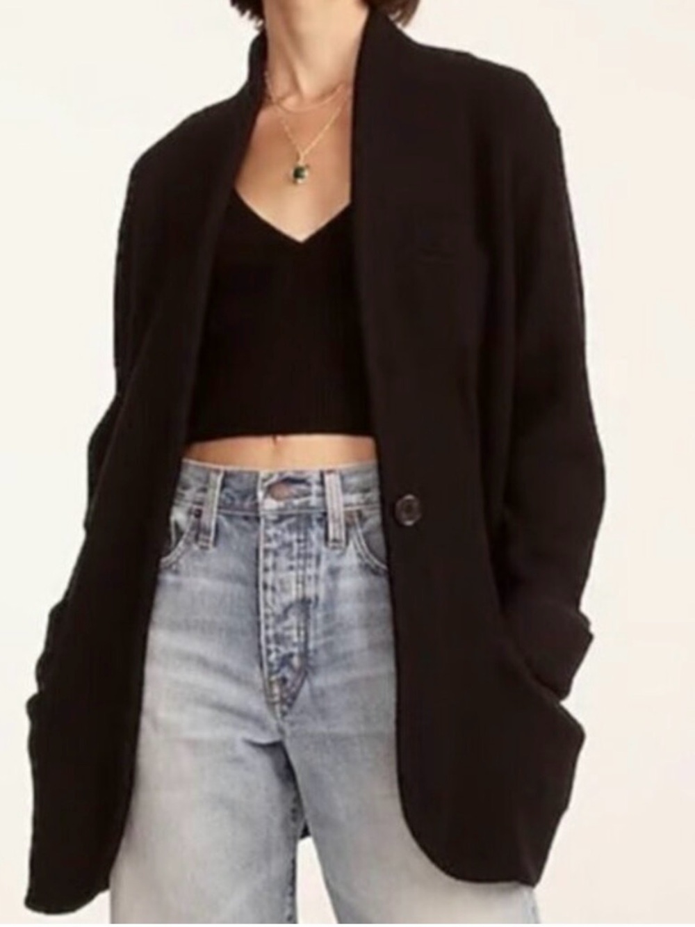 J. Crew Black Cocoon Blazer Cardigan